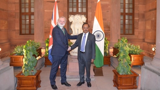 UK NSA Tim Barrow with Indian counterpart Ajit Doval. UK NSA Tim Barrow with Indian counterpart Ajit Doval.