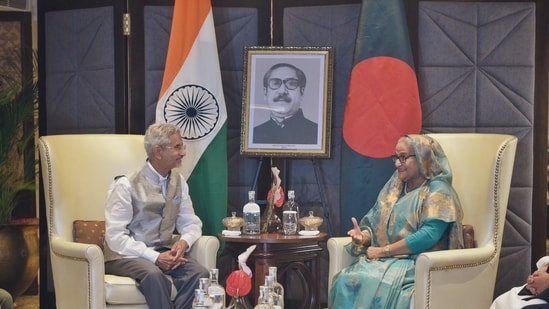 Bangladesh Prime Minister Sheikh Hasina (Right) and EAM S Jaishankar.(X/Jaishankar)