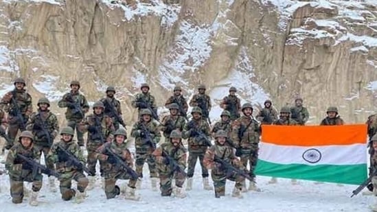 The Indian Army in Ladakh. 