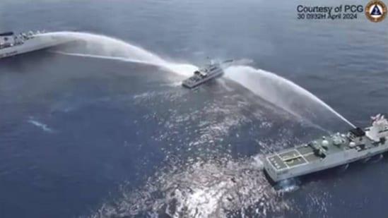 A Philippines navy personnel was severely injured when China’s coast guard seized two Filipino ships on a resupply mission to an outpost on Second Thomas Shoal last week. (Agencies) A Philippines navy personnel was severely injured when China’s coast guard seized two Filipino ships on a resupply mission to an outpost on Second Thomas Shoal last week. (Agencies)