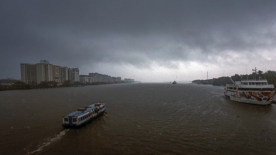 Dark clouds hover over the city amid rains, in Kochi, Kerala. (PTI)