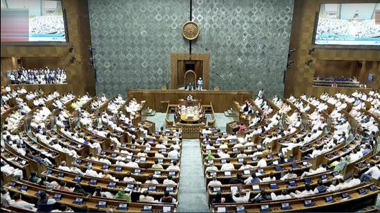 Proceedings of the House underway during the first session of the 18th Lok Sabha in New Delhi on Wednesday. (PTI Photo) Proceedings of the House underway during the first session of the 18th Lok Sabha in New Delhi on Wednesday. (PTI Photo)