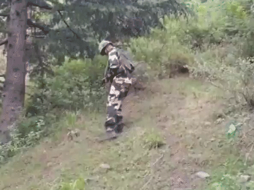 आतंकियों ने गहलोन में घुसपैठ करने की कोशिश की थी। तस्वीर शनिवार को चलाए गए सर्च ऑपरेशन की है। - Dainik Bhaskar