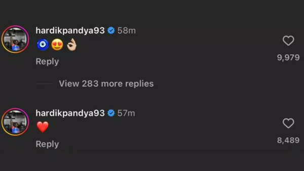 (Photo Credits: Natasa Stankovic's Instagram post ) Hardik Pandya reacts to Natasa Stankovic's latest social media post