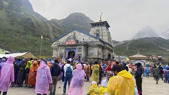 The Kedarnath temple in Rudraprayag district. (PTI)