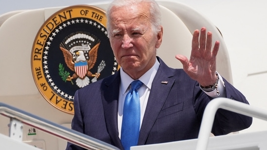 Latest news on July 24, 2024: U.S. President Joe Biden disembarks Air Force One at Joint Base Andrews in Maryland, U.S., July 23, 2024. REUTERS/Ken Cedeno