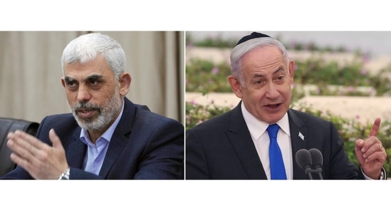 Latest news on July 9, 2024: In this combination image, Hamas' leader in Gaza, Yahya Sinwar, speaks on April 13, 2022, in Gaza City, left, and Israeli Prime Minister Benjamin Netanyahu speaks on June 18, 2024, in Tel Aviv. Latest news on July 9, 2024: In this combination image, Hamas' leader in Gaza, Yahya Sinwar, speaks on April 13, 2022, in Gaza City, left, and Israeli Prime Minister Benjamin Netanyahu speaks on June 18, 2024, in Tel Aviv.