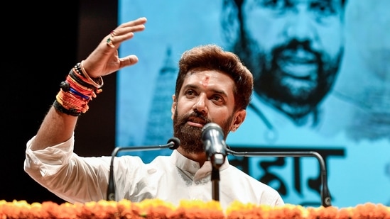 Union Minister of Food Processing Industries Chirag Paswan addresses during a programme to mark the 78th birth anniversary of his father and former union minister Late Ram Vilas Paswan, at the Parliament premises in New Delhi (File image) (ANI Photo/Jitender Gupta) 