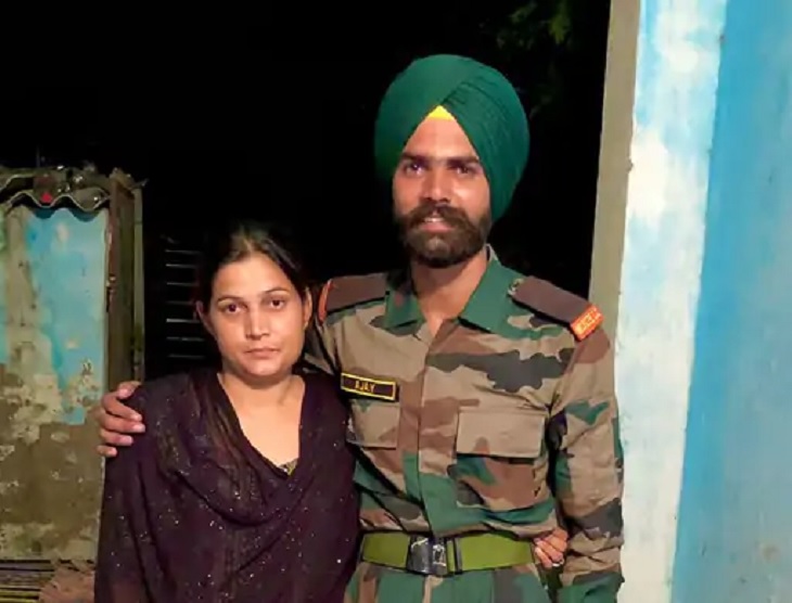 अपनी बहन के साथ अग्निवीर अजय सिंह।