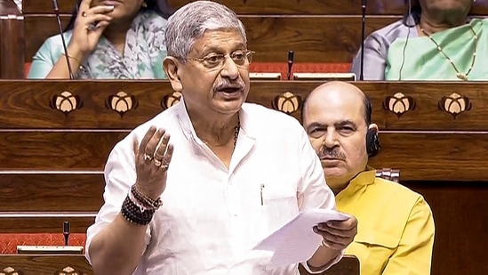 New Delhi: Union Minister Rajiv Ranjan Singh alias Lalan Singh speaks in the Rajya Sabha during the Monsoon session of Parliament, in New Delhi, Wednesday, July 24, 2024. (PTI Photo) 