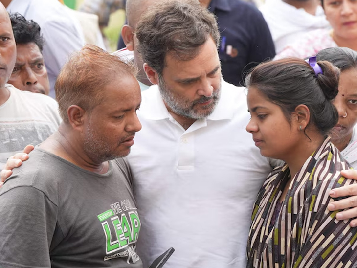 संसद सत्र के बाद राहुल गांधी ने गुजरात में हुए हादसों के पीड़ितों से मुलाकात की थी।