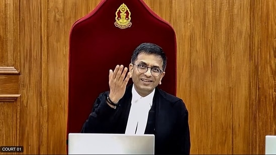 Chief Justice of India (CJI) DY Chandrachud sitting in a ceremonial four-judge bench convened to bid his farewell. 