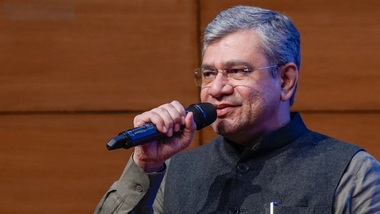 New Delhi: Union Minister Ashwini Vaishnaw briefs the media about the Cabinet meeting, at National Media Centre, in New Delhi, Monday, Nov. 25, 2024. (PTI Photo/Shahbaz Khan)