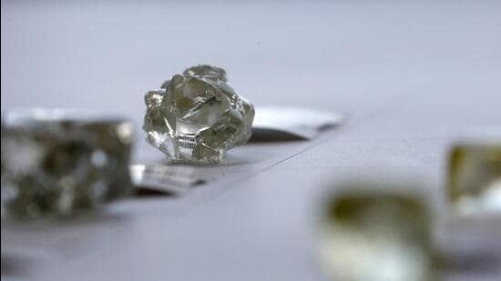 FILE PHOTO: Diamonds are displayed during a visit to the De Beers Global Sightholder Sales in Botswana in 2015 (REUTERS)