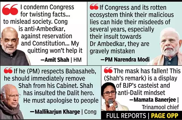 Ambedkar row_ Govt, oppn face off over Shah remarks.