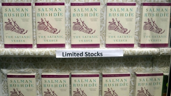 The Satanic Verses by Salman Rushdie book at Bahrisons book store Khan Market. in New Delhi, India.(Hindustan Times)