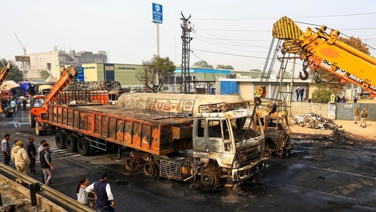 Jaipur: An LPG tanker collided with a truck on December 20.(PTI file photo) Jaipur: An LPG tanker collided with a truck on December 20.(PTI file photo)