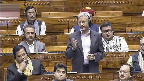 External affairs minister S Jaishankar speaks in the Lok Sabha on Friday (PTI)