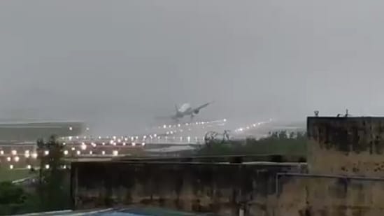 The IndiGo flight was inches away from landing when it decided to abort and fly off again. (Screengrab/X/@aviationbrk) The IndiGo flight was inches away from landing when it decided to abort and fly off again. (Screengrab/X/@aviationbrk)