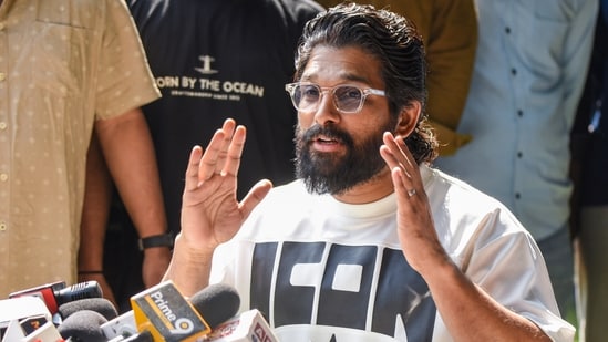 Allu Arjun was arrested in connection with the death of a woman in a stampede during his film's screening in Hyderabad. (PTI) Allu Arjun was arrested in connection with the death of a woman in a stampede during his film's screening in Hyderabad. (PTI)