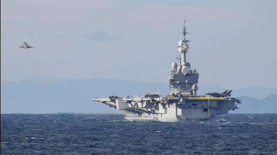 Visuals from the Varuna naval exercise. (French embassy)