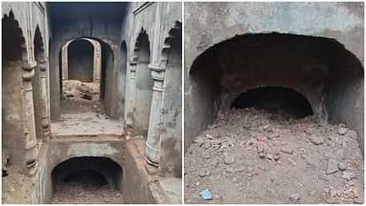 UP: परत दर परत निकल रही बावड़ी की इमारत... दूसरी मंजिल से दिखा कुएं का गेट, खोदाई के बीच निकलने लगी गैस gate of the well was visible from the second floor during the excavation of the stepwell in Sambhal