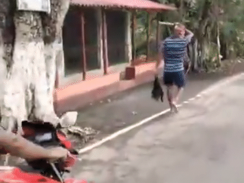 आरोपी ने मंदिर के सामने रुककर जयकारा लगाया और माथा टेका।