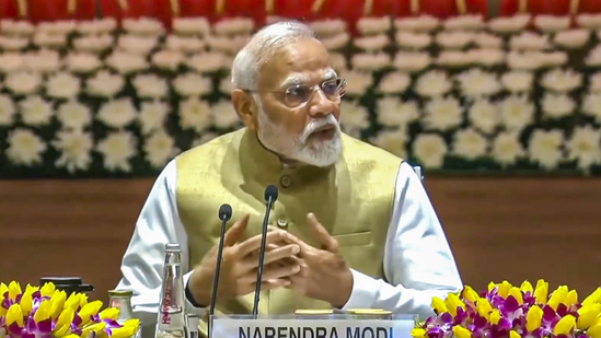 **EDS: THIRD PARTY IMAGE** In this screenshot via PMO website, Prime Minister Narendra Modi speaks during the 10th meeting of the Governing Council of NITI Aayog, in New Delhi, Saturday, May 24, 2025. (PTI Photo)(PTI05_24_2025_000084A)(PTI)