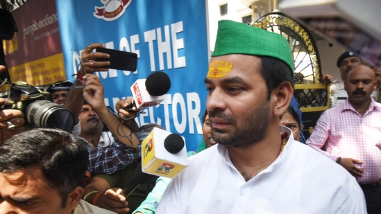 The move came a day after Tej Pratap posted a woman’s pictures on social media, claiming he was in a relationship with her for 12 years..(Santosh Kumar/ Hindustan Times)