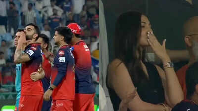 Watch: Virat Kohli, Anushka Sharma exchange kisses after RCB's record chase vs LSG