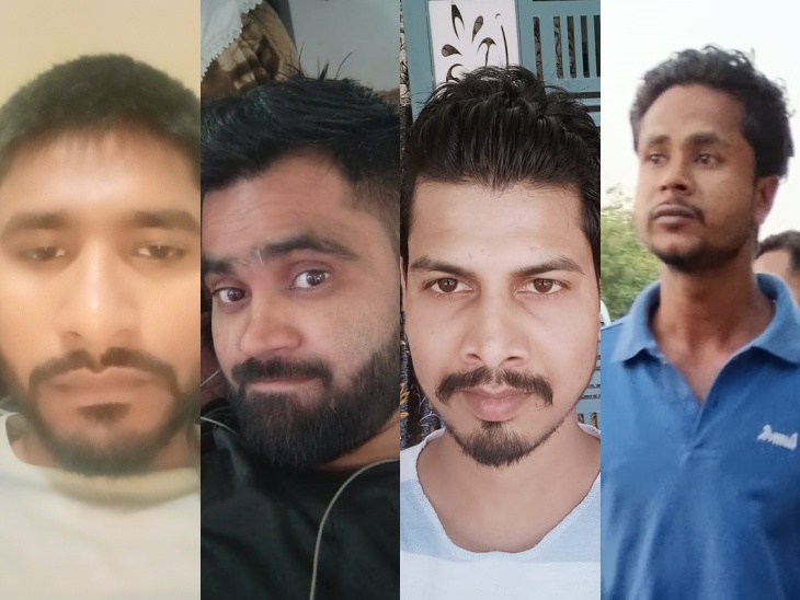 रोहित, संजीव, हिमांशु, अर्पित (बाएं से) सेप्टिक टैंक में उतरे थे। चारों की दम घुटने से मौत हो गई।