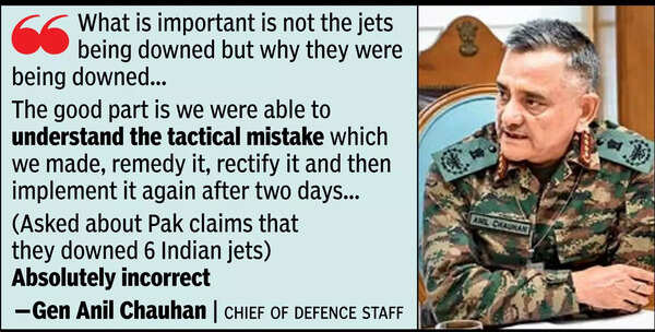 India lost jets but changed tactics to hit Pak hard: CDS