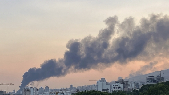 Smoke rises from the building of Iran's state-run television after an Israeli strike in Tehran, Iran, Monday, June 16, 2025. (AP) Smoke rises from the building of Iran's state-run television after an Israeli strike in Tehran, Iran, Monday, June 16, 2025. (AP)