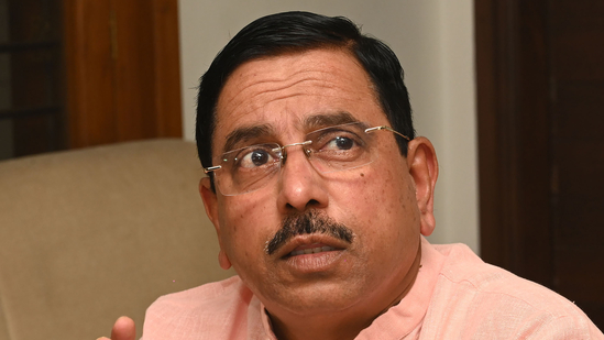 Joshi also alleged that the Karnataka police had been forced to grant permission for the celebration of the victory due to political pressure.(PTI) Joshi also alleged that the Karnataka police had been forced to grant permission for the celebration of the victory due to political pressure.(PTI)